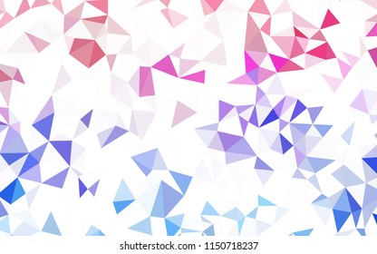 Light BLUE vector polygonal template. Shining polygonal illustration, which consist of triangles. A completely new design for your leaflet.