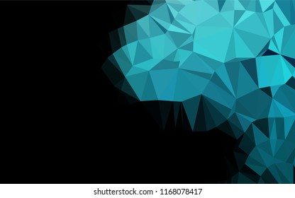 Light BLUE vector polygonal template. Colorful abstract illustration with gradient. The textured pattern can be used for background.
