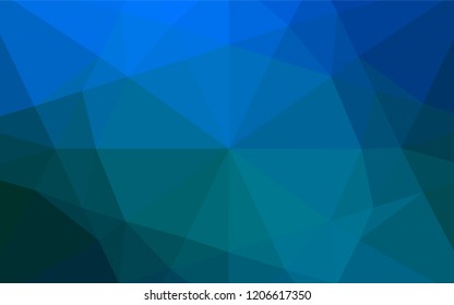 Light BLUE vector polygonal template. Geometric illustration in Origami style with gradient.  Triangular pattern for your business design.