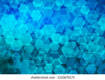 Light BLUE vector polygonal template. Colorful illustration in abstract style with gradient. The best hexagonal design for your business.