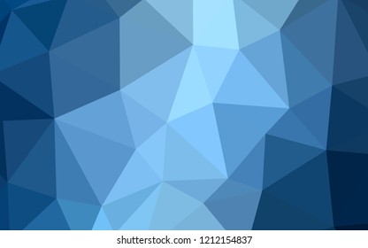 Light BLUE vector polygonal template. Geometric illustration in Origami style with gradient.  Triangular pattern for your design.