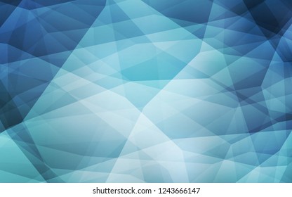Light BLUE vector polygonal template. Creative illustration in halftone style with triangles. A completely new design for your leaflet.