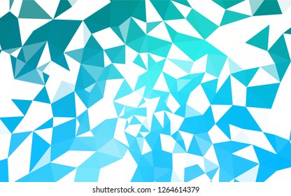 Light BLUE vector polygonal template. A sample with polygonal shapes. Triangular pattern for your design.