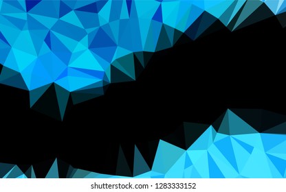 Light BLUE vector polygonal template. Creative geometric illustration in Origami style with gradient. The template can be used as a background for cell phones.