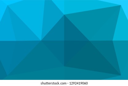 Light BLUE vector polygonal template. Shining illustration, which consist of triangles. The best triangular design for your business.