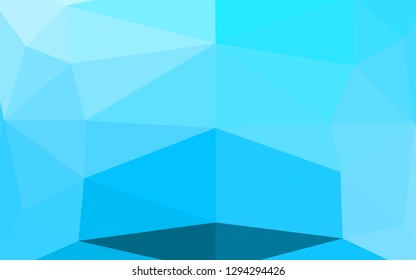 Light BLUE vector polygonal template. Creative illustration in halftone style with gradient. Completely new design for your business.