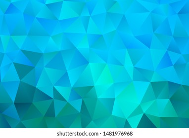 Light BLUE vector polygonal template. Creative geometric illustration in Origami style with gradient. Completely new template for your banner.