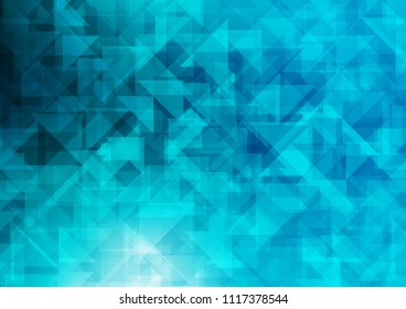 Light BLUE vector polygonal polygonal. A vague abstract illustration with gradient. The best triangular design for your business.