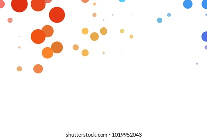Light BLUE vector red banner with set of circles, dots. Donuts Background. Creative Design Template. Technological halftone illustration.