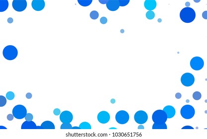 Light BLUE vector red banner with set of circles, dots. Donuts Background. Creative Design Template. Technological halftone illustration.