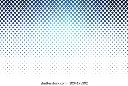 Light BLUE vector red banner with set of circles, dots. Donuts Background. Creative Design Template. Technological halftone illustration.