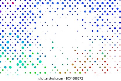 Light BLUE vector red banner with set of circles, dots. Donuts Background. Creative Design Template. Technological halftone illustration.