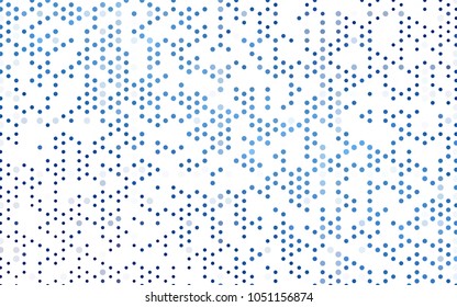 Light BLUE vector red banner with set of circles, dots. Donuts Background. Creative Design Template. Technological halftone illustration.