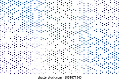 Light BLUE vector red banner with set of circles, dots. Donuts Background. Creative Design Template. Technological halftone illustration.
