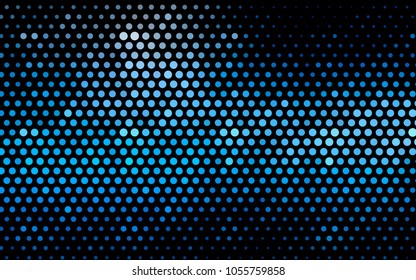 Light BLUE vector red banner with set of circles, dots. Donuts Background. Creative Design Template. Technological halftone illustration.