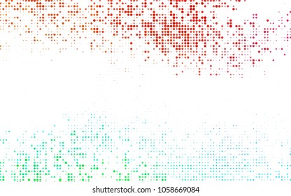Light BLUE vector red banner with set of circles, dots. Donuts Background. Creative Design Template. Technological halftone illustration.