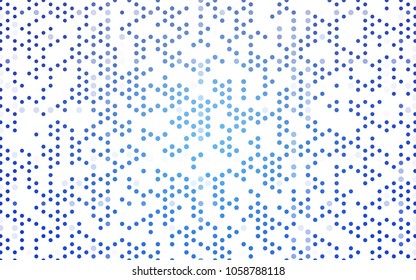 Light BLUE vector red banner with set of circles, dots. Donuts Background. Creative Design Template. Technological halftone illustration.