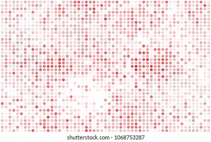 Light BLUE vector red banner with set of circles, dots. Donuts Background. Creative Design Template. Technological halftone illustration.