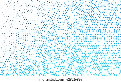 Light BLUE vector red banner with set of circles, dots. Donuts Background. Creative Design Template. Technological halftone illustration.