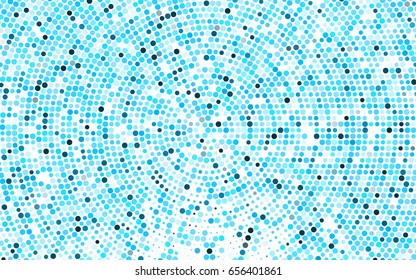Light BLUE vector red banner with set of circles, dots. Donuts Background. Creative Design Template. Technological halftone illustration.
