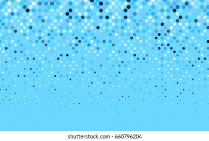 Light BLUE vector red banner with set of circles, dots. Donuts Background. Creative Design Template. Technological halftone illustration.