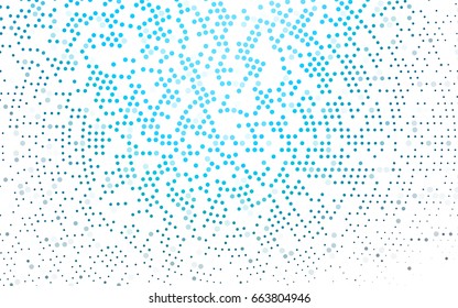 Light BLUE vector red banner with set of circles, dots. Donuts Background. Creative Design Template. Technological halftone illustration.