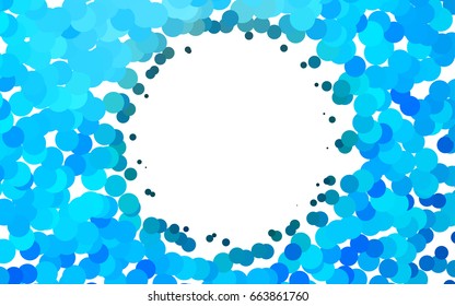 Light BLUE vector red banner with set of circles, dots. Donuts Background. Creative Design Template. Technological halftone illustration.
