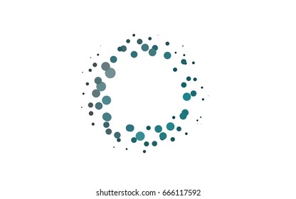 Light BLUE vector red banner with set of circles, dots. Donuts Background. Creative Design Template. Technological halftone illustration.