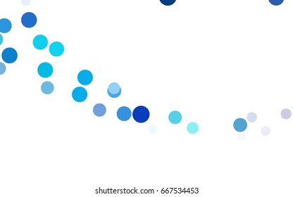 Light BLUE vector red banner with set of circles, dots. Donuts Background. Creative Design Template. Technological halftone illustration.