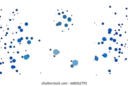 Light BLUE vector red banner with set of circles, dots. Donuts Background. Creative Design Template. Technological halftone illustration.