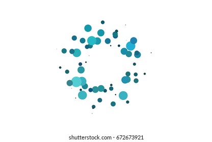 Light BLUE vector red banner with set of circles, dots. Donuts Background. Creative Design Template. Technological halftone illustration.
