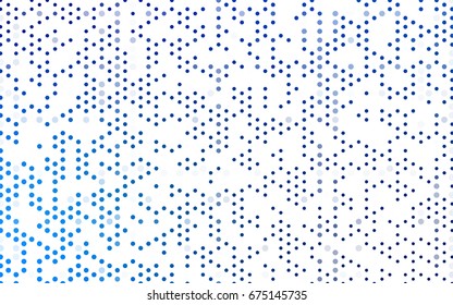 Light BLUE vector red banner with set of circles, dots. Donuts Background. Creative Design Template. Technological halftone illustration.