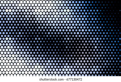 Light BLUE vector red banner with set of circles, dots. Donuts Background. Creative Design Template. Technological halftone illustration.