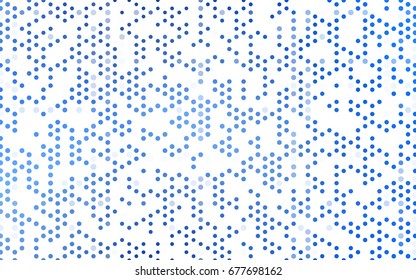 Light BLUE vector red banner with set of circles, dots. Donuts Background. Creative Design Template. Technological halftone illustration.