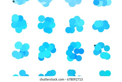 Light BLUE vector red banner with set of circles, dots. Donuts Background. Creative Design Template. Technological halftone illustration.