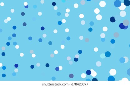 Light BLUE vector red banner with set of circles, dots. Donuts Background. Creative Design Template. Technological halftone illustration.