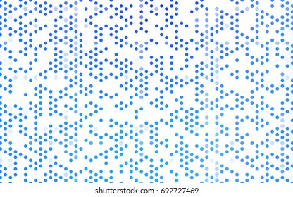 Light BLUE vector red banner with set of circles, dots. Donuts Background. Creative Design Template. Technological halftone illustration.
