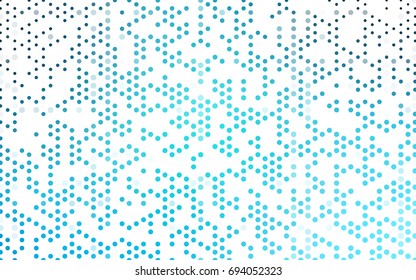 Light BLUE vector red banner with set of circles, dots. Donuts Background. Creative Design Template. Technological halftone illustration.