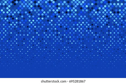 Light BLUE vector red banner with set of circles, dots. Donuts Background. Creative Design Template. Technological halftone illustration.