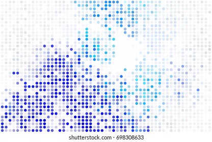 Light BLUE vector red banner with set of circles, dots. Donuts Background. Creative Design Template. Technological halftone illustration.