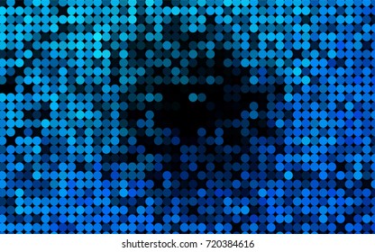 Light BLUE vector red banner with set of circles, dots. Donuts Background. Creative Design Template. Technological halftone illustration.