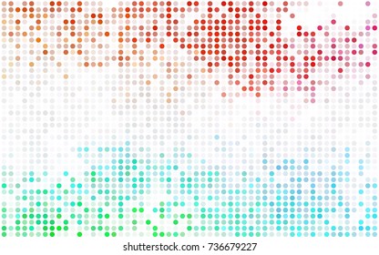 Light BLUE vector red banner with set of circles, dots. Donuts Background. Creative Design Template. Technological halftone illustration.