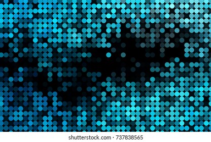 Light BLUE vector red banner with set of circles, dots. Donuts Background. Creative Design Template. Technological halftone illustration.