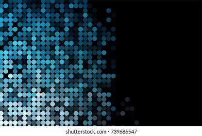 Light BLUE vector red banner with set of circles, dots. Donuts Background. Creative Design Template. Technological halftone illustration.