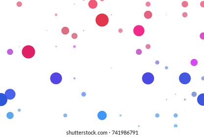 Light BLUE vector red banner with set of circles, dots. Donuts Background. Creative Design Template. Technological halftone illustration.