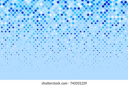 Light BLUE vector red banner with set of circles, dots. Donuts Background. Creative Design Template. Technological halftone illustration.