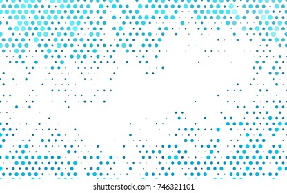 Light BLUE vector red banner with set of circles, dots. Donuts Background. Creative Design Template. Technological halftone illustration.