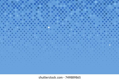 Light BLUE vector red banner with set of circles, dots. Donuts Background. Creative Design Template. Technological halftone illustration.