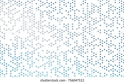 Light BLUE vector red banner with set of circles, dots. Donuts Background. Creative Design Template. Technological halftone illustration.
