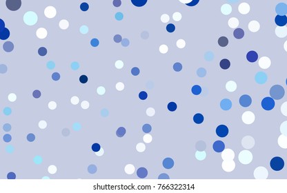 Light BLUE vector red banner with set of circles, dots. Donuts Background. Creative Design Template. Technological halftone illustration.